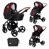 Καρότσι μωρου Lorelli RIMINI+Τσάντα 2σε1 Ruby Red&Black