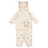 Βρεφικό σετ Bebetto Organic little lamb, Εκρού, 3 τεμαχίων, 0-3 μηνών, Z1026.