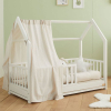 Βρεφικό κρεβάτι Italbaby Nanan Montessori, με προστατευτικό, Λευκό.