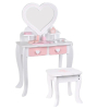 Ξύλινο παιδικό μπουντουάρ Raya Toys Heart με καρέκλα και αξεσουάρ.