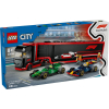 Κατασκευές LEGO City Φορτηγό F1 με αυτοκίνητα RB20 και AMR24 F1 60445.