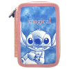 Κασετίνα σχολική Kids Licensing Stitch, 2 θέσεων, πλήρες.