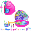 Σετ παιχνιδιού Mattel Polly Pocket Sloth Family 2 σε 1 Τσάντα με αξεσουάρ και μίνι κούκλες
