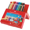 Χρωματιστό σετ Faber-Castell Grip, που περιέχει χρωματιστά μολύβια, μαρκαδόρους και ξύστρα.