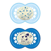 Πιπίλα MAM 2τεμ. Night Soother Blue 12μ.+