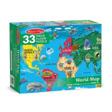 Πάζλ Melissa&Doug χάρτης του κόσμου 33 τεμ. 10446