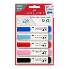 Σετ μαρκαδόρων υφάσματος Faber Castell 5 χρωμάτων.