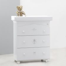 Συρταριέρα Βρεφική Italbaby BABY CHIC 3τεμ. με μπανιέρα και αλλαξιέρα Λευκή