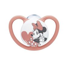 Ορθοδοντική πιπίλα σιλικόνης Nuk Space Mickey + κουτί 6-18 μηνών.