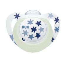 Ορθοδοντική πιπίλα σιλικόνης Nuk Star Night 18-36 μηνών, 1 τεμάχιο.