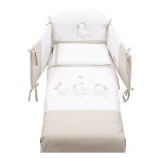 Σετ Κούνιας Italbaby SWEET STAR Pony 4 τεμ. 70х130 White / Dove Grey με Πάντα Κούνιας, με κέντημα