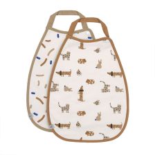 Σετ σαλιάρες Lassig Drop Bib Little Mateys Royal Blue, 2 τεμαχίων.