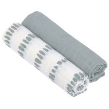 Σετ βρεφικές πάνες Lassig Strokes Silver Γκρι, 2 τεμαχίων, 120 x 120 εκατοστών.
