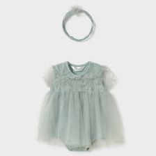 Βρεφική ολόσωμη φόρμα Mayoral Με τιάρα και τούλι 0-9 μηνών, 1659.