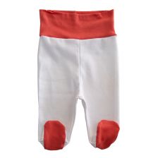 Παντελόνι βρεφικό με κλειστό ποδαράκι AZARIA λευκό/κόκκινο μεγέθη 50-74 εκ. 