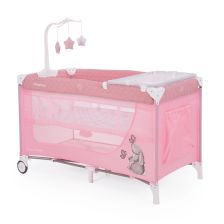 Παρκοκρέβατο πτυσσόμενο Kikka Boo Day&Night Pink Rabbit 2 επιπέδων