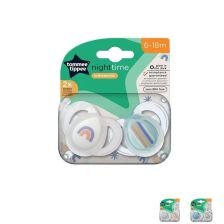 Ορθοδοντικές πιπίλες Tommee Tippee NIGHT TIME, σιλικόνης, νυκτός 6-18 μηνών.