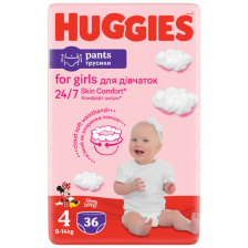 Πάνα-βρακάκι HUGGIES Pants 4 9-14 κιλά 36 τεμ. κορίτσι