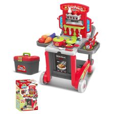 Παιδική κουζίνα σε βαλιτσάκι Raya Toys 008-930, Κόκκινο
