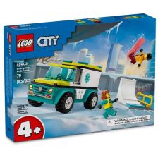 Κατασκευές LEGO City Ασθενοφόρο έκτακτης ανάγκης και snowboarder, 60403.