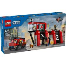 Κατασκευές LEGO City Πυροσβεστικός σταθμός με πυροσβεστικό φορτηγό, 60414.