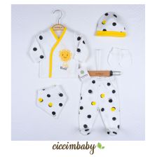 Βρεφικό σετ για νεογέννητο Ciccim Baby, 5 τεμαχίων, Sun Dotted, 4690.