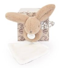 Λούτρινο παιχνίδι αγκαλιάς Doudou κουνέλι με μαντηλάκι σε κουτί 16 εκατοστών.