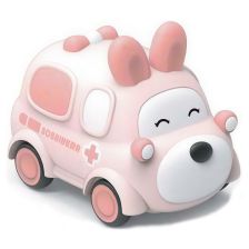 Βρεφικό παιχνίδι Ασθενοφόρο Raya Toys Λαγουδάκι, με μηχανισμό pull-back.