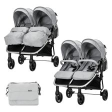 Καρότσι μωρού για δίδυμα Lorelli Duo, με τσάντα αξεσουάρ.