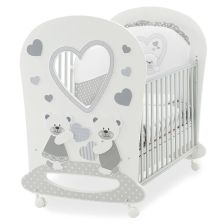 Βρεφικό κρεβάτι Italbaby DOLCI COCCOLE Κύριο. χρώμα λευκό + διακόσμηση Γκρι