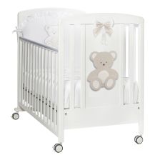 Παρκοκρέβατο Italbaby PELUCHE Λευκό + διακόσμηση DOVE GREY