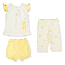 Βρεφική πιτζάμα Bebetto Chick chick, Κίτρινη, 3 τεμαχίων, 3-24 μηνών, F1378.