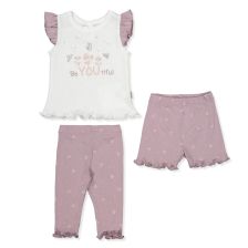 Βρεφική πιτζάμα Bebetto Nature, Μωβ, 3 τεμαχίων, 3-24 μηνών, F1384.