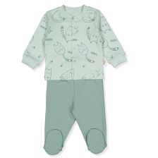 Βρεφική πιτζάμα Bebetto Sleepy Cat, Πράσινη, 0-9 μηνών, F1389.