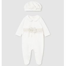 Βρεφική πιτζάμα Mayoral με καπέλο, βελούδινη, 2782.