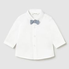 Βρεφικό πουκάμισο Mayoral με παπιγιόν, Λευκό, 0-24 μηνών, 1101.