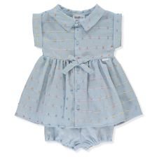 Βρεφικό φόρεμα Bebetto Ponpon team, Μπλε, 6-24 μηνών, K4827.