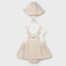 Βρεφικό φόρεμα Mayoral, με σκουφάκι και εσώρουχο, 0-18 μηνών, 1631.