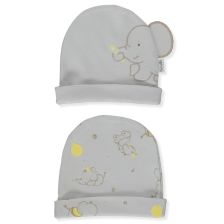 Βρεφικό σκουφάκι Bebetto Little Elephant, Γκρι, 2 τεμαχίων, 0-6 μηνών, C1146.