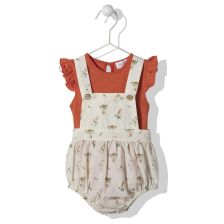 Βρεφική ολόσωμη φόρμα Bebetto Hungry Bunny Orange, 2 τεμαχίων, 6-24 μηνών, K3732.