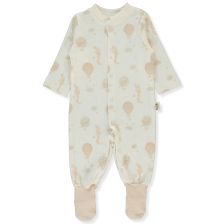 Βρεφική ολόσωμη φόρμα Bebetto Organic Born With Love, 0-12 μηνών, T4037.