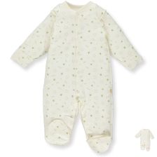 Βρεφική ολόσωμη φόρμα Bebetto Pure Teddy 0-9 μηνών, T3326.