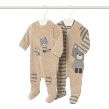 Βρεφική ολόσωμη φόρμα Mayoral, βελούδινη, μακρυμάνικη, 2 τεμαχίων, 0-6 μηνών, 2719.