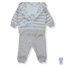 Βρεφικό σετ για νεογέννητο Bebetto Airplane Trip, 3 τεμαχίων, 3-24 μηνών, K4558.