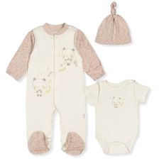 Βρεφικό σετ Bebetto Bamboo, Μπεζ, 3 τεμαχίων, 0-6 μηνών, Z1009.