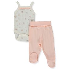 Βρεφικό σετ Bebetto Bloom, 2 τεμαχίων, 0-6 μηνών, T4136.