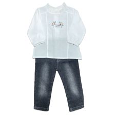 Βρεφικό σετ Bebetto Boutique τζιν και μπλούζα, 2 τεμαχίων, 3-36 μηνών, K3687.