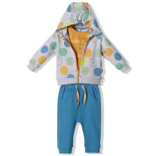 Βρεφικό σετ Bebetto Colored Faces Μπλέ, 3 τεμαχίων, 6-36 μηνών, K3752.