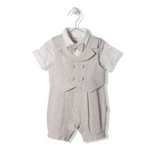 Βρεφικό σετ Bebetto Gentleman Μπεζ, 3 τεμαχίων, 6-24 μηνών, K3969.