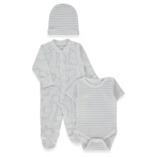 Βρεφικό σετ Bebetto Happy Animal, 3 τεμαχίων, 0-6 μηνών, Z1134.